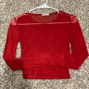 Mesh lomg sleeve top